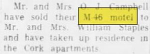 Thumb Heritage Inn (Motel 46) - Oct 1957 Article - Changes Hands (newer photo)